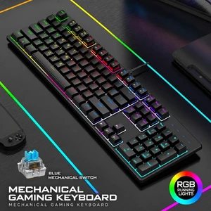 HHK100M 104-Key Wired RGB Mechanical Gaming Keyboard, Blue Switches, Black Mixed Backlight HHK100M 104-Key Wired RGB Mechanical Gaming Keyboard, Blue Switches, Black Mixed Backlight