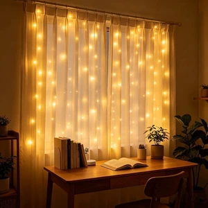 3m x 2m Multicolor LED Curtain String Lights with Hooks, Plug-In Indoor Window Fairy Lights for Bedroom, Balcony, Party & Holiday Decor 3m x 2m Multicolor LED Curtain String Lights with Hooks, Plug-In Indoor Window Fairy Lights for Bedroom, Balcony, Party & Holiday Decor