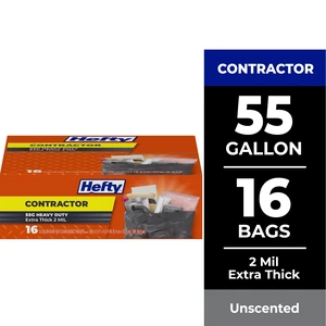 Hefty Contractor Heavy Duty Extra Large Trash Bags, 55 Gallon, 16 Count Hefty Contractor Heavy Duty Extra Large Trash Bags, 55 Gallon, 16 Count