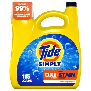 Tide Simply Laundry Detergent Liquid Oxi Boost + Ultra Stain Release Refreshing Breeze Scent 154fl oz 115 Loads Tide Simply Laundry Detergent Liquid Oxi Boost + Ultra Stain Release Refreshing Breeze Scent 154fl oz 115 Loads