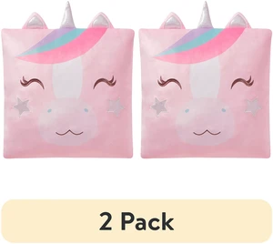 Your Zone Snuggly Unicorn Decorative Pillow 2-Pack 18x18 Inch Multicolor Your Zone Snuggly Unicorn Decorative Pillow 2-Pack 18x18 Inch Multicolor