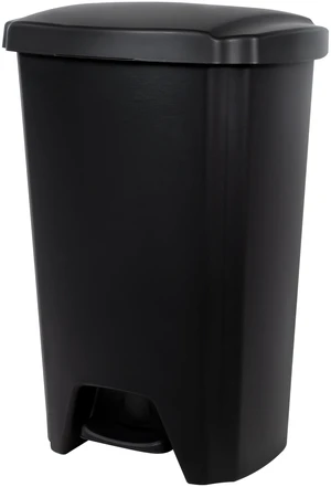 Hefty 12.1 Gallon Plastic Step Kitchen Trash Can with Foot Pedal Lid, Black Hefty 12.1 Gallon Plastic Step Kitchen Trash Can with Foot Pedal Lid, Black