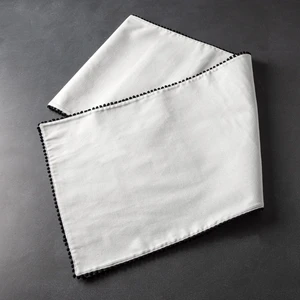 Thyme & Table Table Runner, Ivory with Black Pom Pom Trim, 14 x 72" Thyme & Table Table Runner, Ivory with Black Pom Pom Trim, 14 x 72"