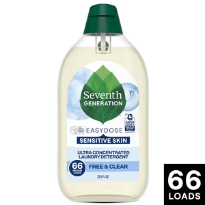 Seventh Generation Sensitive Skin Concentrated Liquid Laundry Detergent, Free & Clear, 23 fl oz, 66 Loads Seventh Generation Sensitive Skin Concentrated Liquid Laundry Detergent, Free & Clear, 23 fl oz, 66 Loads