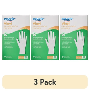 Equate Vinyl Examination Gloves, 3 Pack, 50 Count Equate Vinyl Examination Gloves, 3 Pack, 50 Count