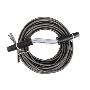 The Works 3/8" x 25' Drain Snake Carbon Spring Wire Cable with Galvanized Torque-Twist Steel Handle The Works 3/8" x 25' Drain Snake Carbon Spring Wire Cable with Galvanized Torque-Twist Steel Handle