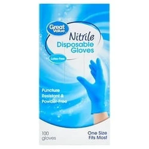 Great Value Nitrile Disposable Gloves, One Size, 100Count Great Value Nitrile Disposable Gloves, One Size, 100Count