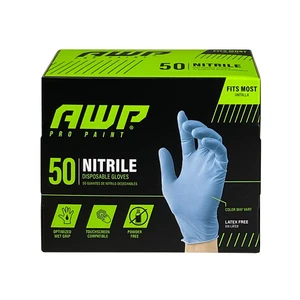 AWP Pro Nitrile Gloves, Latex-Free, Disposable, Unisex, Blue, 50 Count AWP Pro Nitrile Gloves, Latex-Free, Disposable, Unisex, Blue, 50 Count