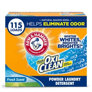 ARM & HAMMER Plus OxiClean Powder Laundry Detergent, Fresh Scent, 115 Loads ARM & HAMMER Plus OxiClean Powder Laundry Detergent, Fresh Scent, 115 Loads