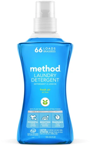 Method Laundry Detergent, Fresh Air, 53.5Fl Oz, 66Loads Method Laundry Detergent, Fresh Air, 53.5Fl Oz, 66Loads