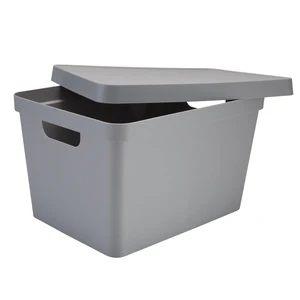 Simplify Vinto Large Storage Box with Lid, Grey Polypropylene Simplify Vinto Large Storage Box with Lid, Grey Polypropylene
