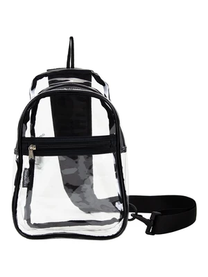 Eastsport Unisex Clear Sling Stadium Approved Bag, Black Trim Eastsport Unisex Clear Sling Stadium Approved Bag, Black Trim
