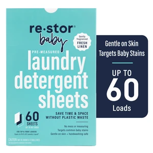 Restor Baby Laundry Detergent Sheets 60 Pack 60 Washes Restor Baby Laundry Detergent Sheets 60 Pack 60 Washes