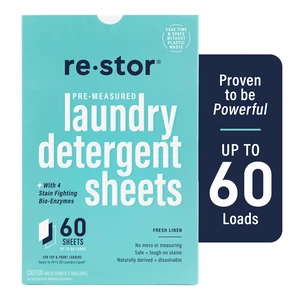 Restor Stain-Fighting Laundry Detergent Sheets Fresh Linen 60Count Restor Stain-Fighting Laundry Detergent Sheets Fresh Linen 60Count