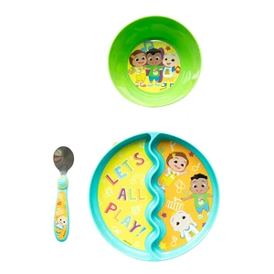 CoComelon 3-Piece Mealtime Set with Divided Suction Plate, Bowl and Spoon, Green, 9m+ CoComelon 3-Piece Mealtime Set with Divided Suction Plate, Bowl and Spoon, Green, 9m+