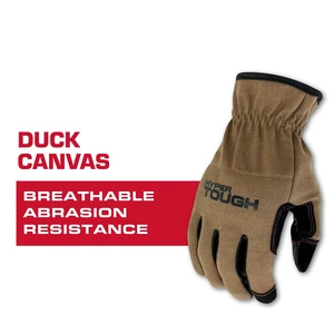 Hyper Tough Men's XL Duck Canvas Utility Work Gloves, Brown Hyper Tough Men's XL Duck Canvas Utility Work Gloves, Brown