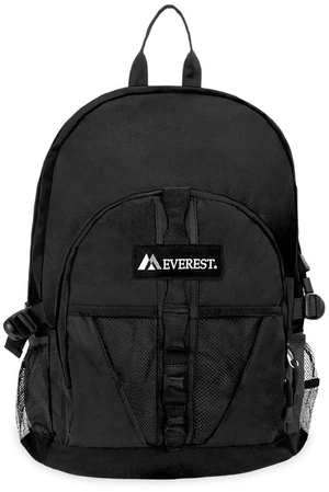 Everest 19" Unisex Backpack with Dual Mesh Pocket, Black Everest 19" Unisex Backpack with Dual Mesh Pocket, Black