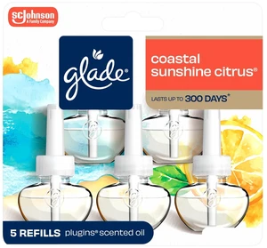 Glade PlugIns Air Freshener Refills, 0.67oz, 5 Count, Coastal Sunshine Citrus, Infused with Essential Oils Glade PlugIns Air Freshener Refills, 0.67oz, 5 Count, Coastal Sunshine Citrus, Infused with Essential Oils