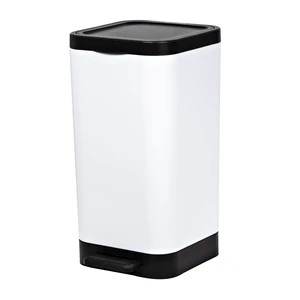 Hefty 2.6 Gallon Small Plastic Step Trash Can with Foot Pedal Lid, White Hefty 2.6 Gallon Small Plastic Step Trash Can with Foot Pedal Lid, White