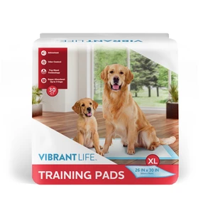 Vibrant Life X-Large 5-Layer Pet Training Pads, 26in x 30in, 30Count Vibrant Life X-Large 5-Layer Pet Training Pads, 26in x 30in, 30Count