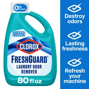Clorox Fresh Guard Laundry Odor Remover, 0% Bleach, Color Safe, Clean Linen Scent, 80 fl oz Clorox Fresh Guard Laundry Odor Remover, 0% Bleach, Color Safe, Clean Linen Scent, 80 fl oz
