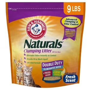 ARM & HAMMER Naturals Clumping Cat Litter 9lbs, Corn Fibers, Odor Control, Fresh Scent ARM & HAMMER Naturals Clumping Cat Litter 9lbs, Corn Fibers, Odor Control, Fresh Scent