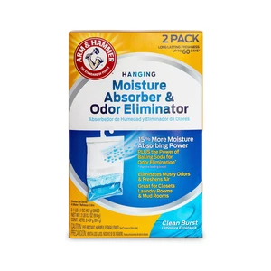 Arm & Hammer Moisture Absorber Hanging Bag 16 oz 2-Pack Clean Burst Arm & Hammer Moisture Absorber Hanging Bag 16 oz 2-Pack Clean Burst