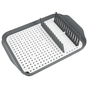 Kitchen Details 2 Tone Self Draining Dish Rack, 16" L, Gray Kitchen Details 2 Tone Self Draining Dish Rack, 16" L, Gray