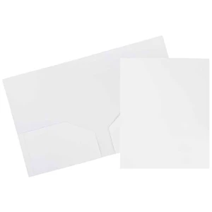 JAM Paper Heavy Duty Plastic 2 Pocket School Folders, White, 3/Pack JAM Paper Heavy Duty Plastic 2 Pocket School Folders, White, 3/Pack