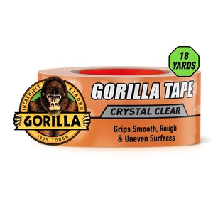 Gorilla Crystal Clear Tape 1.88" x 18 yd Weather Resistant for Indoor or Outdoor Projects and Repairs Gorilla Crystal Clear Tape 1.88" x 18 yd Weather Resistant for Indoor or Outdoor Projects and Repairs