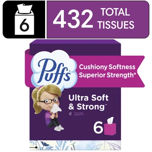 Puffs Ultra Soft Facial Tissues, 6 Cube Boxes, 72 Tissues per Box Puffs Ultra Soft Facial Tissues, 6 Cube Boxes, 72 Tissues per Box