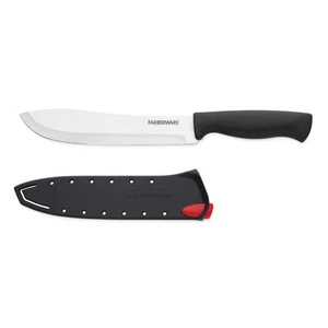 Farberware EdgeKeeper 7-Inch Butcher Knife with Self-Sharpening Blade Cover, Black Farberware EdgeKeeper 7-Inch Butcher Knife with Self-Sharpening Blade Cover, Black