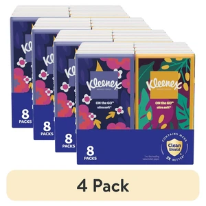 Kleenex On-The-Go 3-Ply Travel Tissues, 32 Pack, 8 Pack (80 Total Tissues) Kleenex On-The-Go 3-Ply Travel Tissues, 32 Pack, 8 Pack (80 Total Tissues)