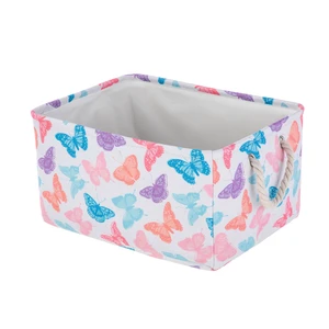 Your Zone Kids Butterfly Canvas Storage Basket With Handles, 15in x 11in x 7.8in Your Zone Kids Butterfly Canvas Storage Basket With Handles, 15in x 11in x 7.8in