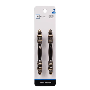 Mainstays 3" (76mm) Center-to-Center Traditional Cabinet Pull, Antique Brass, 2 Pack Mainstays 3" (76mm) Center-to-Center Traditional Cabinet Pull, Antique Brass, 2 Pack