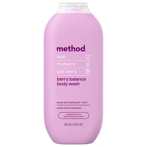 Method Body Wash Berry Balance, 18 fl oz, Leaves Skin Feeling Soft & Moisturized, Made Without Parabens, Notes of Acai, Mulberry & Goji Berry Method Body Wash Berry Balance, 18 fl oz, Leaves Skin Feeling Soft & Moisturized, Made Without Parabens, Notes of Acai, Mulberry & Goji Berry