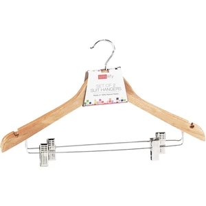 Simplify Wood Suit Hanger, 2 Count, Adult Size, Beige Simplify Wood Suit Hanger, 2 Count, Adult Size, Beige