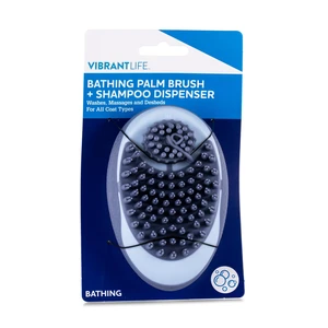 Vibrant Life Bathing Palm Dog Brush and Shampoo Dispenser, Dog Grooming Tool Hand Brush Vibrant Life Bathing Palm Dog Brush and Shampoo Dispenser, Dog Grooming Tool Hand Brush