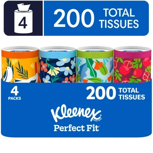 Kleenex Perfect Fit 2-Ply Canister Facial Tissues, 4-Pack, 200 Tissues Kleenex Perfect Fit 2-Ply Canister Facial Tissues, 4-Pack, 200 Tissues