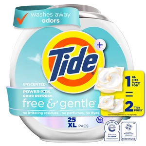 Tide Power PODS Free and Gentle Odor Refresh Laundry Detergent Packs, 25 Count Tide Power PODS Free and Gentle Odor Refresh Laundry Detergent Packs, 25 Count
