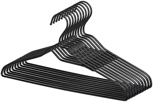 Better Homes & Gardens Non-Slip Black Clothes Hangers with Chrome Hook, 10 Pack Better Homes & Gardens Non-Slip Black Clothes Hangers with Chrome Hook, 10 Pack