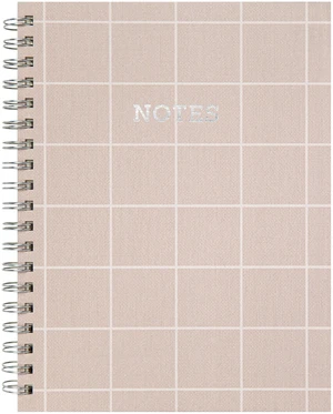 Mintgreen Spiral Bound Notepad, 7.4" x 9.75", Checked Tan, 105 Sheets Mintgreen Spiral Bound Notepad, 7.4" x 9.75", Checked Tan, 105 Sheets