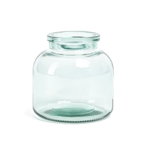 Mainstays Wide Jug Glass Vase 5in Green Mainstays Wide Jug Glass Vase 5in Green