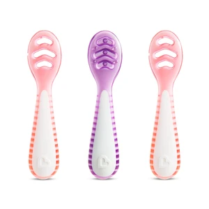 Munchkin Gentle Dip Multistage First Infant Spoons, Pink/Purple, Unisex, 3 Pack Munchkin Gentle Dip Multistage First Infant Spoons, Pink/Purple, Unisex, 3 Pack