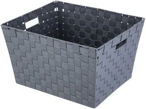 Mainstays Medium Gray Woven Decorative Storage Basket Mainstays Medium Gray Woven Decorative Storage Basket