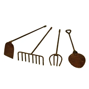 G & F Fairy Garden Miniature Tool Set, Metal Decorative Spade, Pitchfork, Rake and Hoe, Brown, 1 Set G & F Fairy Garden Miniature Tool Set, Metal Decorative Spade, Pitchfork, Rake and Hoe, Brown, 1 Set