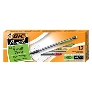 BIC Xtra-Smooth Mechanical Pencils with Erasers, Medium Point 0.7mm, 12 Count BIC Xtra-Smooth Mechanical Pencils with Erasers, Medium Point 0.7mm, 12 Count