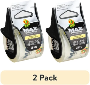 Duck Max Strength Clear Packing Tape with Dispenser, 1.88" x 25 yd, 2 Pack Duck Max Strength Clear Packing Tape with Dispenser, 1.88" x 25 yd, 2 Pack
