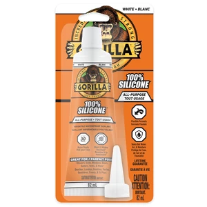Gorilla Waterproof Caulk & Seal Silicone Sealant, 2.8oz Squeeze Tube, White - Kitchen, Window, Bath, Marine, Door and More Gorilla Waterproof Caulk & Seal Silicone Sealant, 2.8oz Squeeze Tube, White - Kitchen, Window, Bath, Marine, Door and More