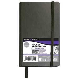 Daler-Rowney Simply Sketchbook, Hardcover, Black, Soft White Pages, 100gsm, 144 Pages, 3.5" x 5.5" Daler-Rowney Simply Sketchbook, Hardcover, Black, Soft White Pages, 100gsm, 144 Pages, 3.5" x 5.5"